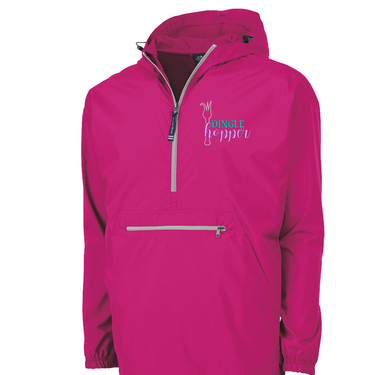 Quarter Zip Charles River Rain Jacket- Hot Pink DingleHopper